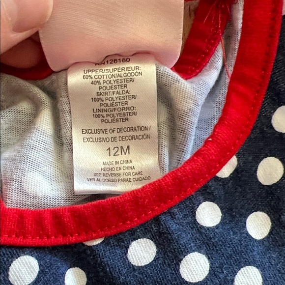 Little Lass Navy Dress with Red Accents - Picture 4 of 4